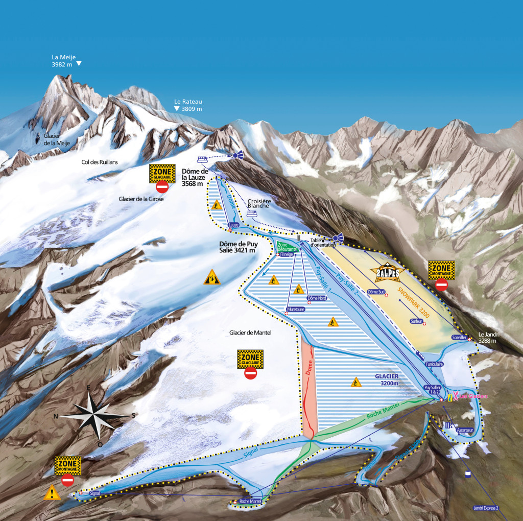 Plan du Glacier été 2010